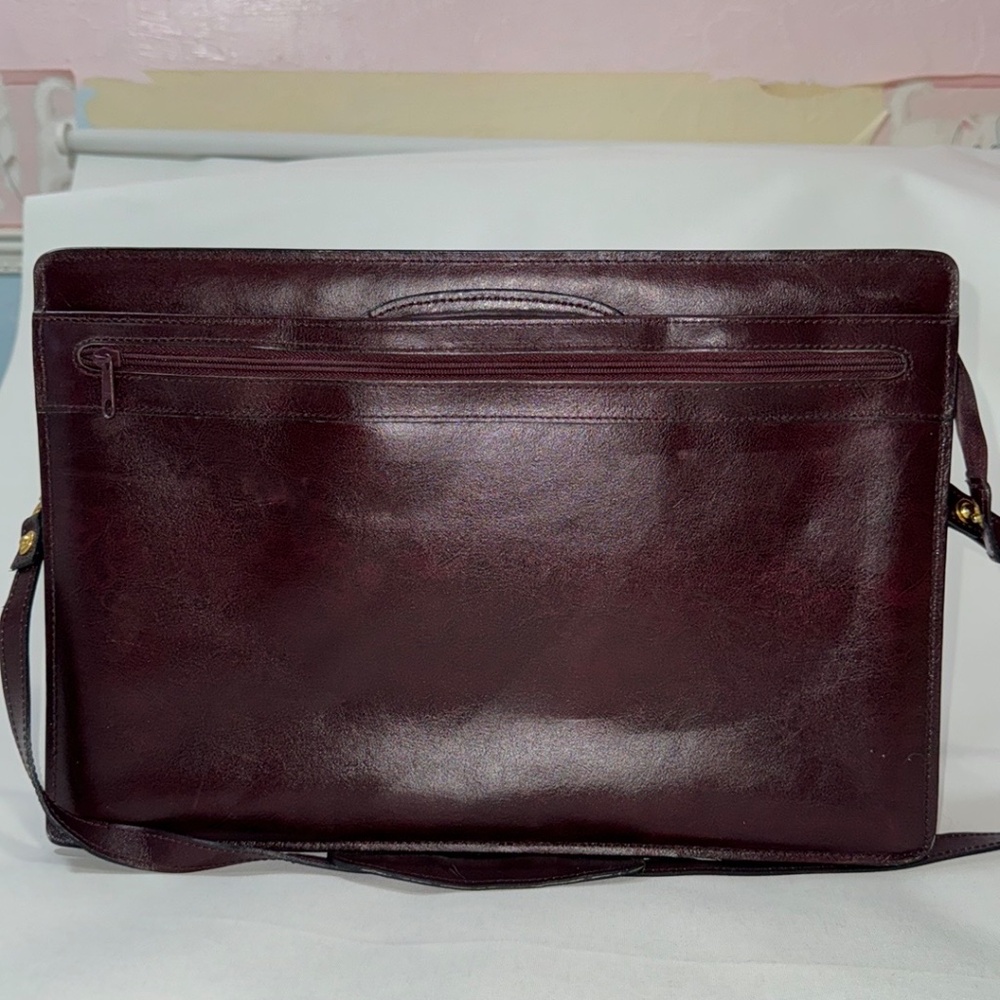 Protocol Portfolio Briefcase Red Split Leather Do… - image 2